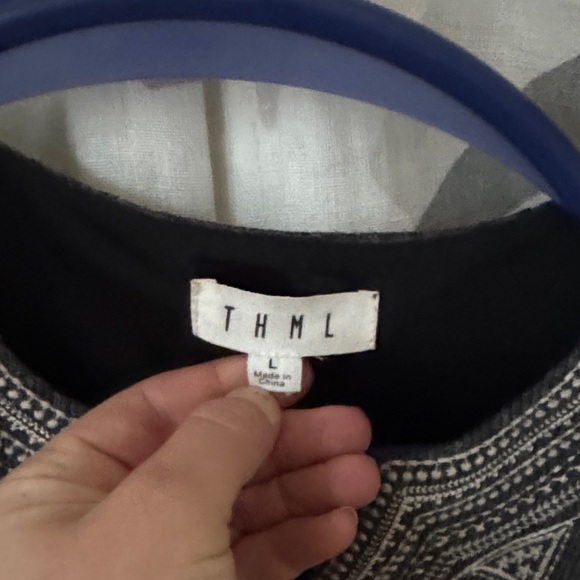 THML Dark Gray Sleeveless Dress with Embroidered Details - Picture 2 of 7